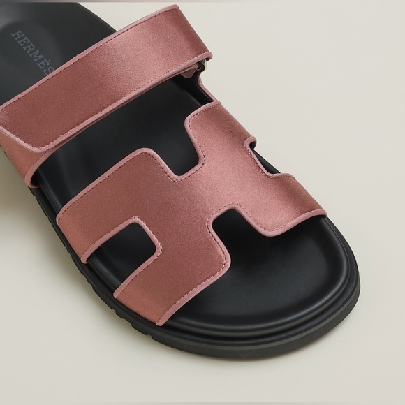 Hermes Authentic Chypre Calfskin Women’s Sandals 36 Satin Pink - Picture 2 of 10